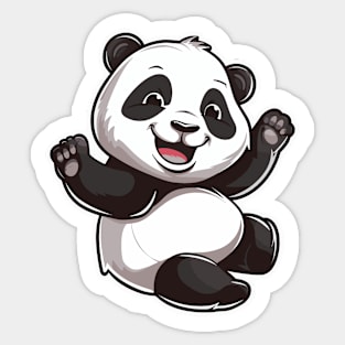 Exuberant Panda Buddy Sticker Sticker